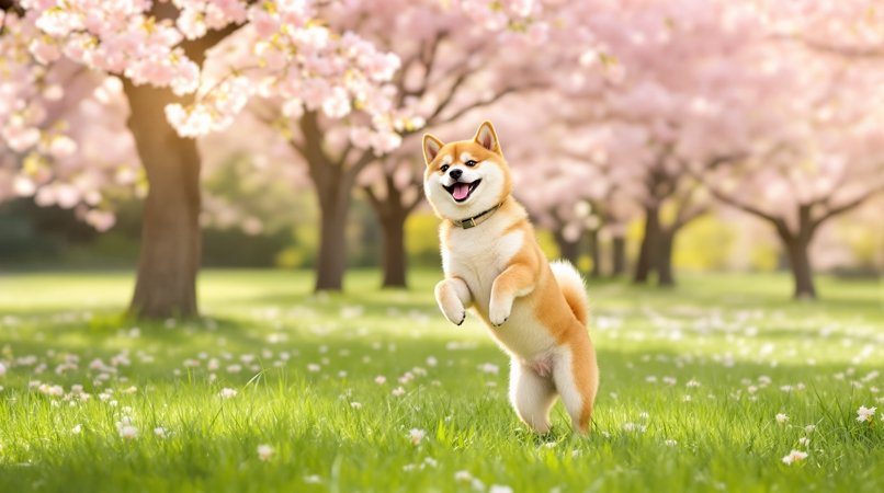 今天在公园偶遇一只会跳舞的柴犬，太可爱了！